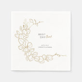 Hand geschilderd gouden bladeren Lijst bruiloft Servet (Voorkant)