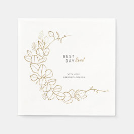 Hand geschilderd gouden bladeren Lijst bruiloft Servet