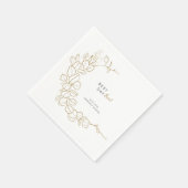 Hand geschilderd gouden bladeren Lijst bruiloft Servet (Hoek)