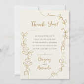 Hand geschilderd gouden bladeren Lijst dank u Kaart (Voorkant)