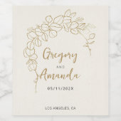 Hand geschilderd gouden bladeren Lijst Wijn Etiket (Enkel label)