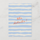 Hand geschilderd grillige bruiloft details informatiekaartje (Achterkant)