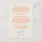 Hand geschilderd grillige bruiloft details informatiekaartje (Voorkant)