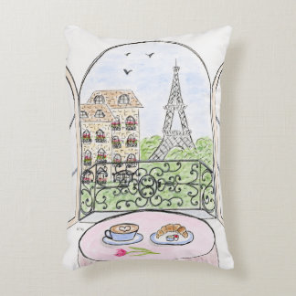 Hand geschilderd grillige Parijs Eiffeltoren RECHT Accent Kussen