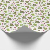 Hand geschilderd groen cactus patroon cadeaupapier (Hoek)