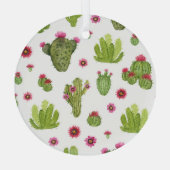 Hand geschilderd groen cactus patroon glas ornament (Achterkant)