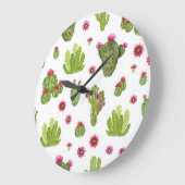 Hand geschilderd groen cactus patroon grote klok (Hoek)