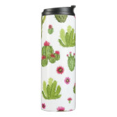 Hand geschilderd groen cactus patroon thermosbeker (Gedraaid links)