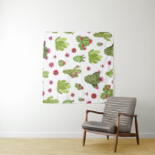 Hand geschilderd groen cactus patroon wandkleed (In Situ (horizontaal))