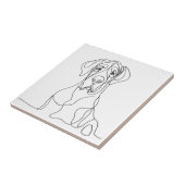 Hand geschilderd Grote Deen Line Art Tegeltje (Zijkant)