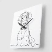 Hand geschilderd Grote Deen Line Art Vierkante Klok (Hoek)