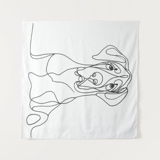 Hand geschilderd Grote Deen Line Art Wandkleed (Voorkant (horizontaal))