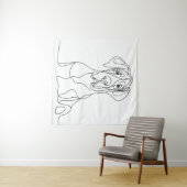 Hand geschilderd Grote Deen Line Art Wandkleed (In Situ (horizontaal))