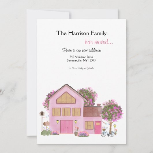 Hand geschilderd huis bewegende aankondiging (Voorkant)