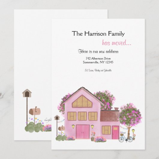 Hand geschilderd huis bewegende aankondiging (Voorkant / Achterkant)