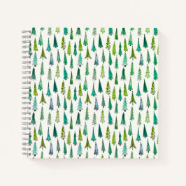 Hand-geschilderd kerstboompatroon | notitieboek