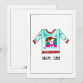 Hand geschilderd Kerstmis Trumper Jumper Feestdagenkaart (Voorkant / Achterkant)