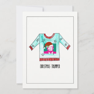 Hand geschilderd Kerstmis Trumper Jumper Feestdagenkaart