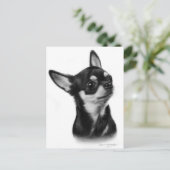Hand geschilderd kortharige Chihuahua hond kunstwe Briefkaart (Staand voorkant)