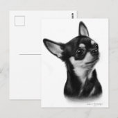 Hand geschilderd kortharige Chihuahua hond kunstwe Briefkaart (Voorkant / Achterkant)