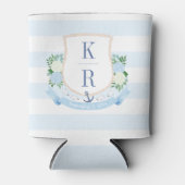 Hand geschilderd Kustmonogram Crest Bruiloft Favor Blikjeskoeler (Voorkant)