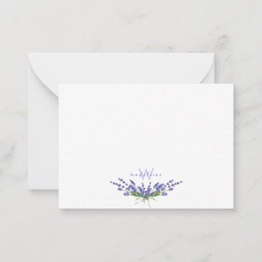 Hand geschilderd lavendel Waterverf dank u Notitiekaartje (Achterkant)