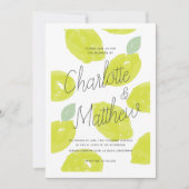 Hand geschilderd Limoen Citrus bruiloft Kaart (Voorkant)