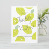 Hand geschilderd Limoen Citrus bruiloft Kaart (Staand voorkant)