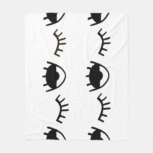 Hand geschilderd ogen inkt patroon fleece deken (Voorkant)
