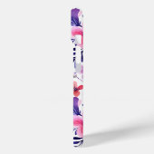 Hand geschilderd paarse bloemen gepersonaliseerd m Case-Mate iPhone case (Achterkant / Links)