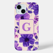 Hand geschilderd paarse bloemen gepersonaliseerd m Case-Mate iPhone case (Achterkant)