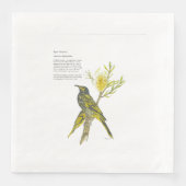 Hand geschilderd Print bedreigde honingeter servet (Voorkant)