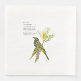 Hand geschilderd Print bedreigde honingeter servet