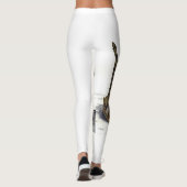 Hand geschilderd Print Bedreigde Uil Leggings (Achterkant)