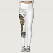 Hand geschilderd Print Bedreigde Uil Leggings (Voorkant)