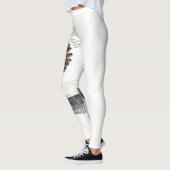 Hand geschilderd Print Bedreigde Uil Leggings (Links)