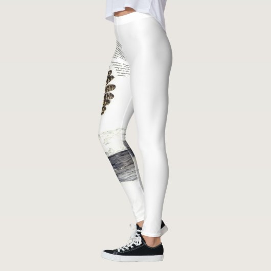 Hand geschilderd Print Bedreigde Uil Leggings (Links)