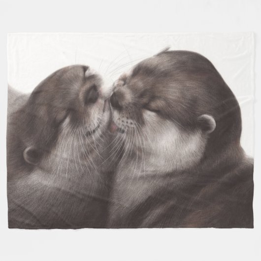 Hand geschilderd realistische wildlife artwork fleece deken (Voorkant (Horizontaal))