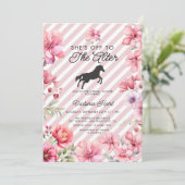 Hand geschilderd roze bloem derby Vrijgezellenfees Kaart (Staand voorkant)