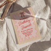 Hand geschilderd roze boog Lijst Verjaardag Brunch Kaart