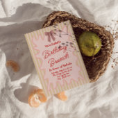 Hand geschilderd roze boog Lijst Verjaardag Brunch Kaart