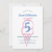 Hand geschilderd roze ijs meisje verjaardag kaart (Voorkant)