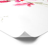 Hand geschilderd roze magenta zoete erwten 2024 poster (Hoek)