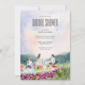 Hand geschilderd rustiek picknick vrijgezellenfees kaart (Voorkant)