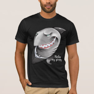 Hand geschilderd Sly Shark (grote glimlach, tuxedo T-shirt