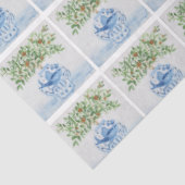 Hand geschilderd Toscaans blauw gember potjes brui Tissuepapier (Detail)