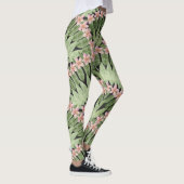 Hand geschilderd tropisch bloemen patroon leggings (Rechts)