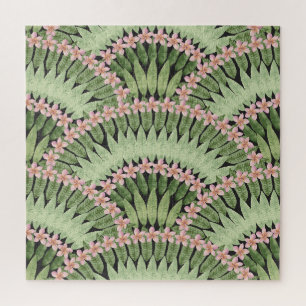 Hand geschilderd tropisch bloemen patroon legpuzzel
