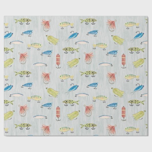 Hand geschilderd Vist op hout Cadeaupapier (Vlak)