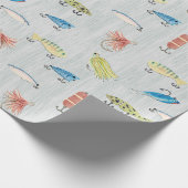 Hand geschilderd Vist op hout Cadeaupapier (Hoek)